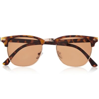 Brown flat top sunglasses
